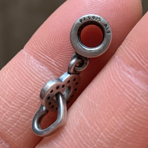 Retired Pandora Interlocking Love Dangle Charm - Pandora Store Exclusive 925 - Picture 9 of 9